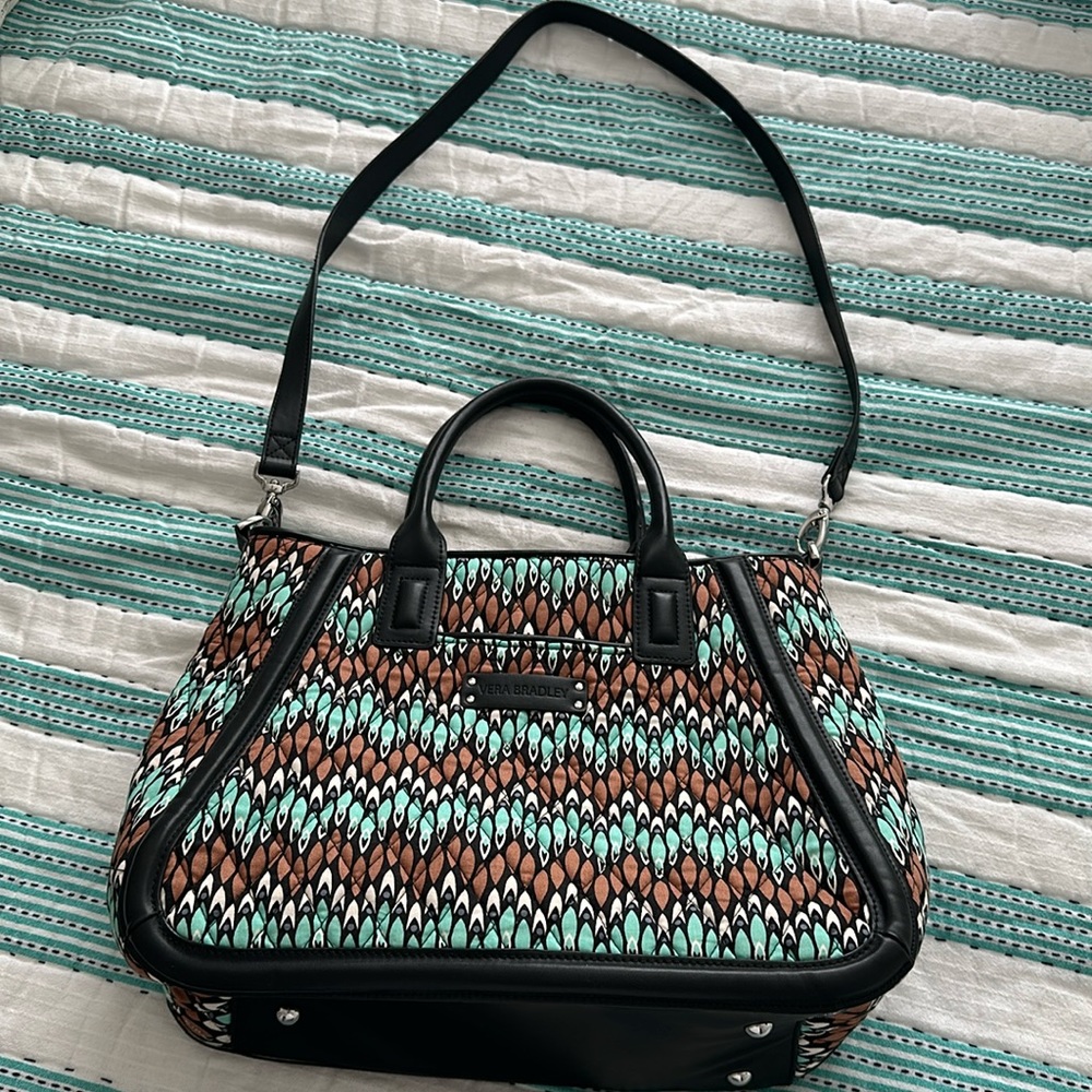 Vera Bradley Trimmed Trapeze Satchel
